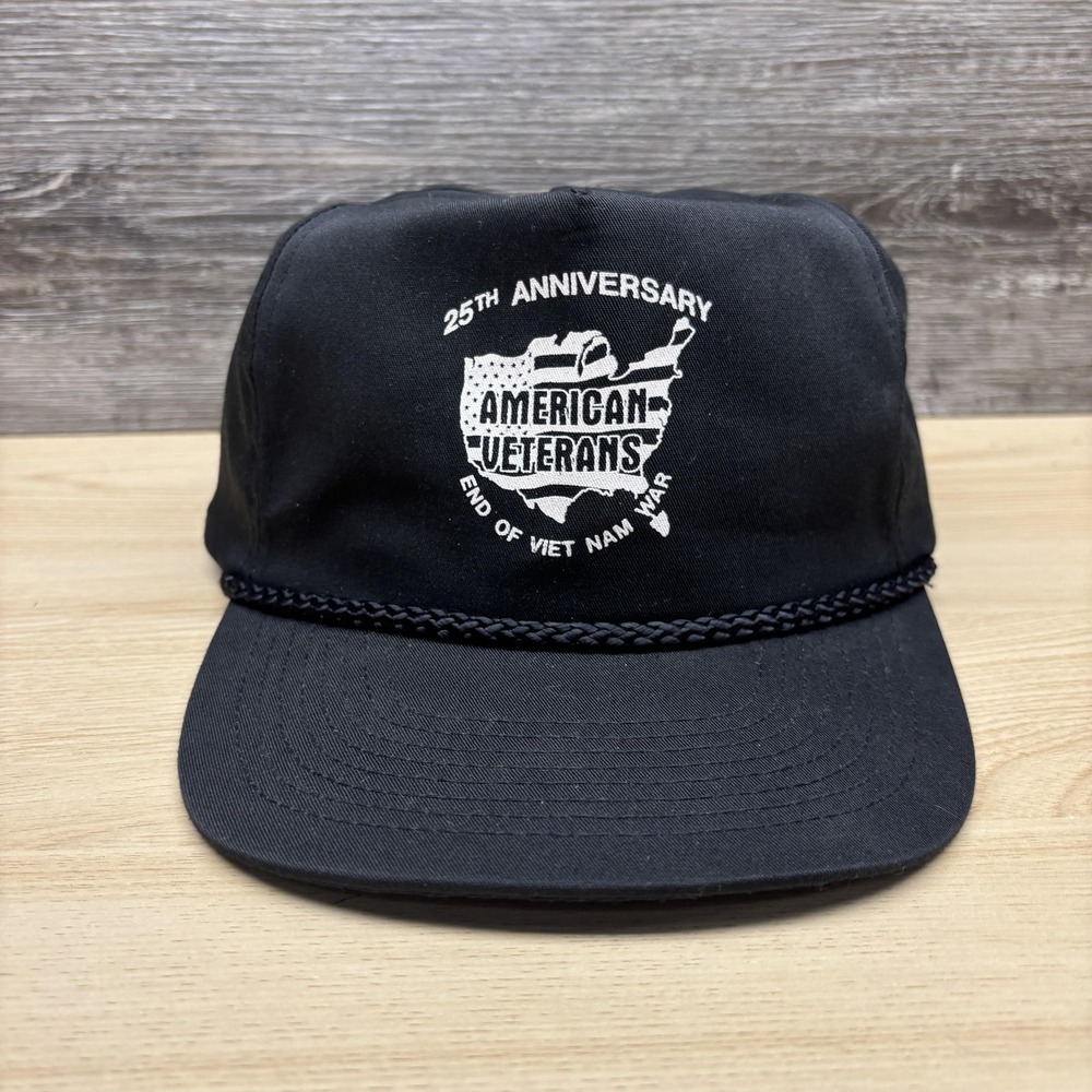 Vintage American Veterans Hat Cap Snap Back Mens 25th Anniversary Vietnam 00s